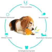 Squeaky Dog Ball Toy For Aggressive Chewers Dental Dog Toy For Healthy Teeth Gums  Spiky Ball Durable Floatable Rubber Pet Toys Mental Enrichment - All Breed Sizes