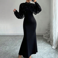 Women's Autumn Lace Panel Bodycon Dress
