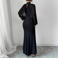 Women's Autumn Lace Panel Bodycon Dress
